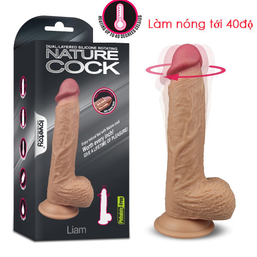 Dương vật giả hít tường rung xoay lắc 8.5inch