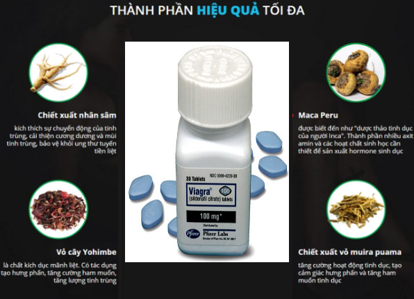 Thành phần thuốc kéo dài Viagra