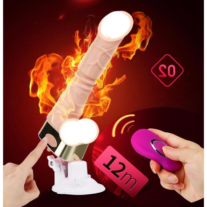 Dương vật giả đế xoay sưởi ấm kèm trứng rung