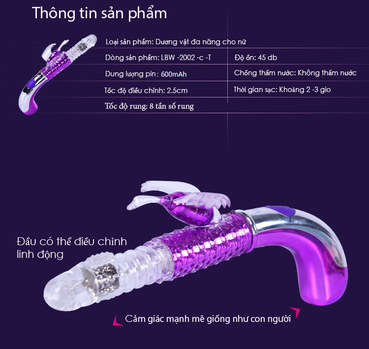 dương vật giả libo cán cong rung ngoáy thụt
