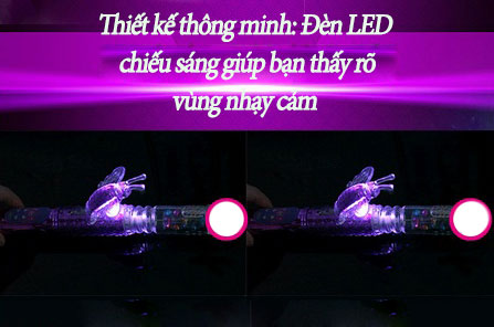 Dương vật giả đa năng ngoáy thụt đèn LED