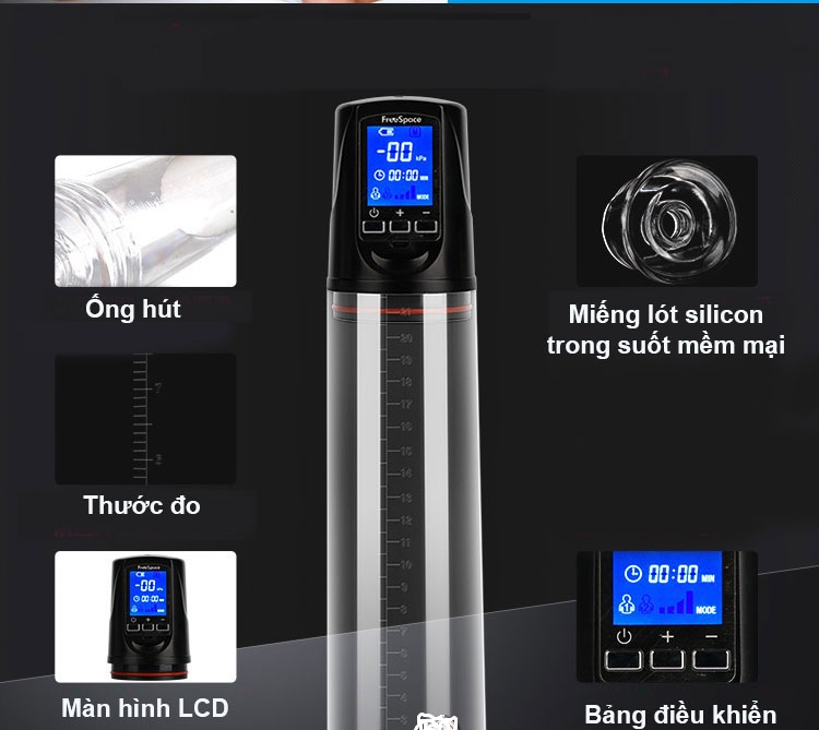 máy tập to dương vật bơm hút LCD