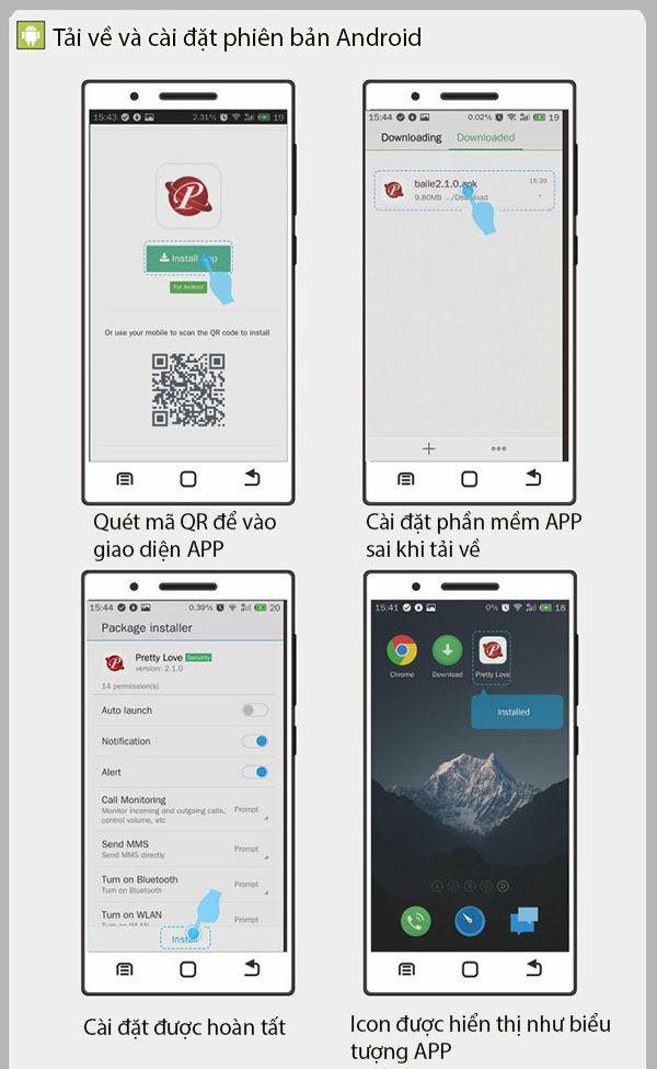 hướng dẫn dùng trứng rung kết nối điện thoại